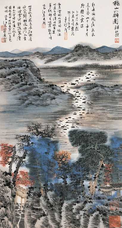 江宏 2001年作 秋山如醉图 镜心